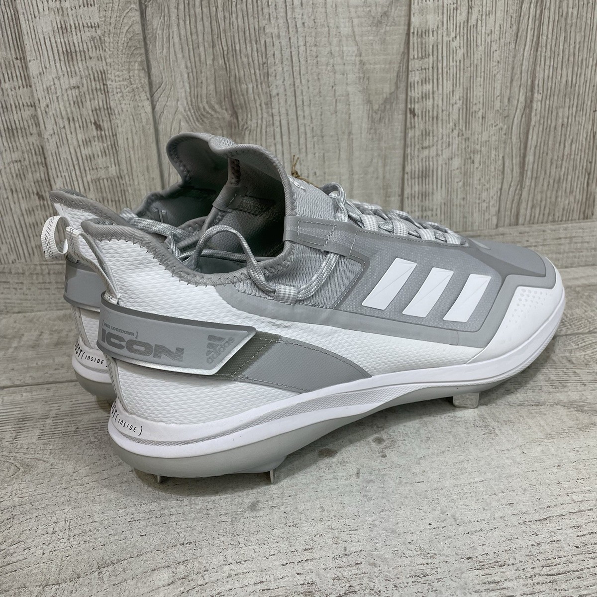 Size 14 - adidas Icon 7 Boost Team Light Grey Adidas Mens Icon 7 BOOST Size 14 Metal Baseball Cleats White  main image 4