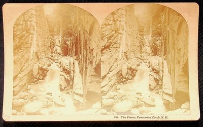 The Flume Franconia Notch Stereoview B. W. Kilburn N. H. Victorian Era