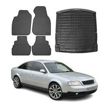 Fußmatten & Kofferraumwanne Set für Audi A6 C5 Limo 1997-2004 Gummi 5x