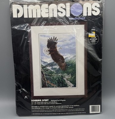 Dimensions Soaring Spirit Bald Eagle Counted Cross Stitch Kit #2435 1995
