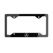Mercedes Benz logo License Plate Frame Custom Made of Premium White Aluminum