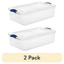 (2 pack) Sterilite 32 Quart Medium Latching S...