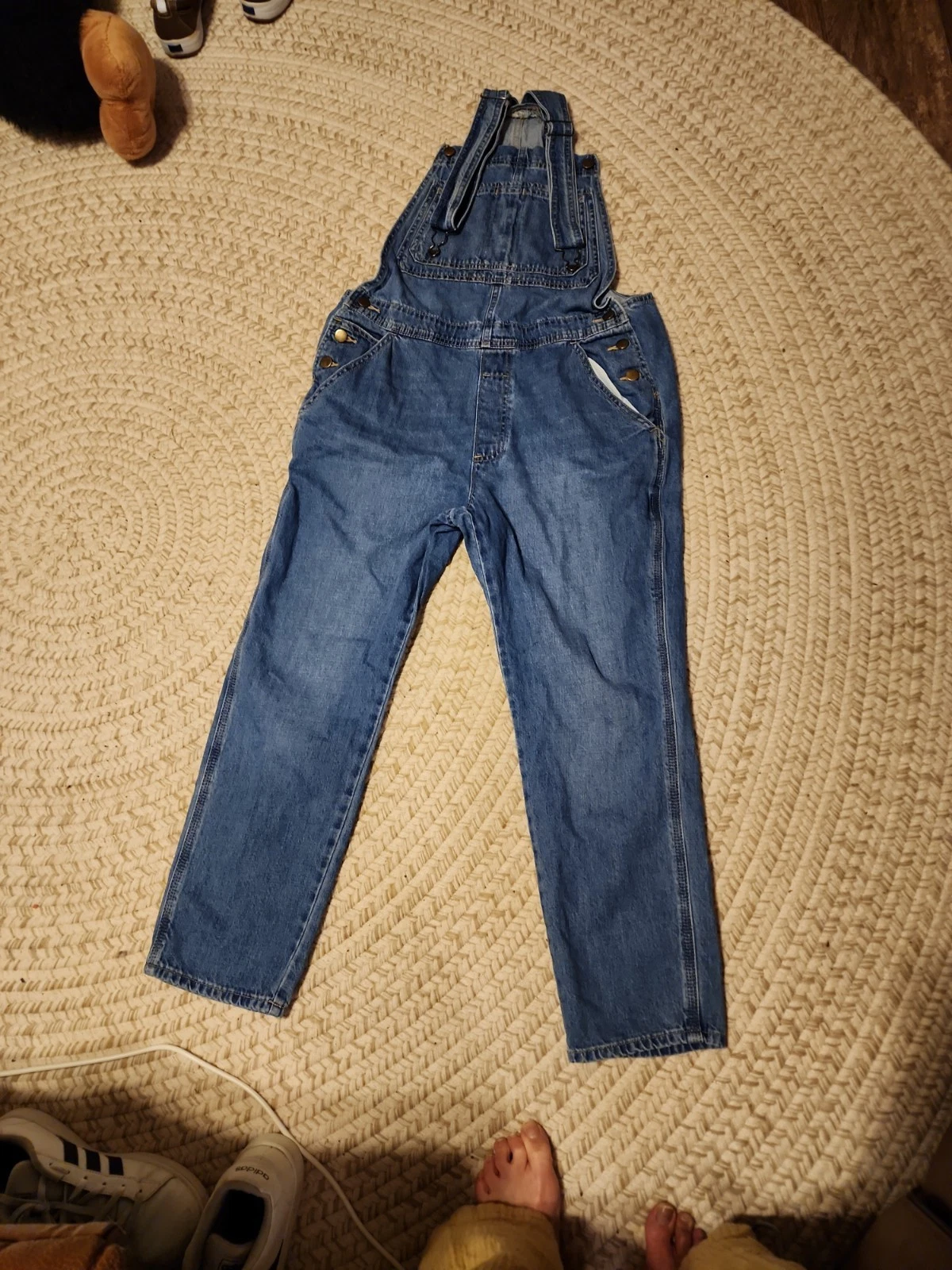 VTG Dari WomenS Bib Overalls Denim Jean Relaxed Straight Leg Baggy Oversize Y2k