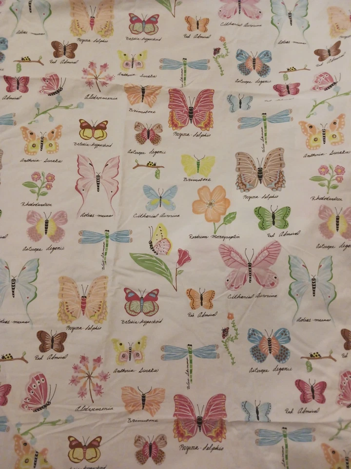 Jenni Kayne Pottery Barn Kids Queen Fitted & Flat Sheet Set Botanical Butterfly - Image 2 of 4