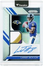Autographed Lamar Jackson Ravens Football Slabbed Rookie Card Item#14536258 COA. rookie card picture