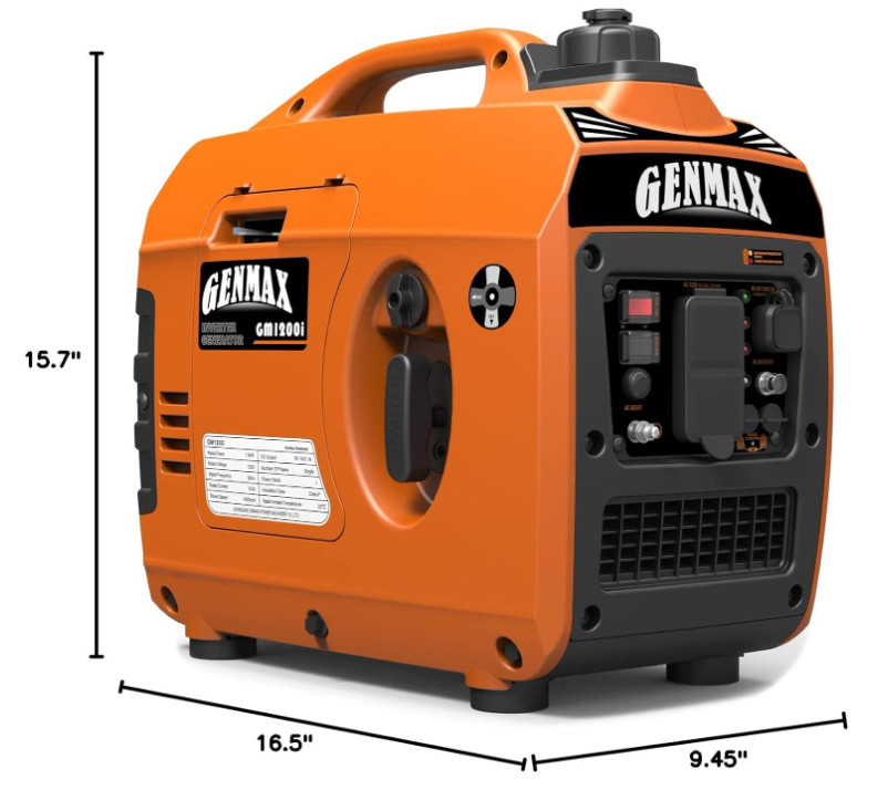 GENMAX Portable Generator EPA Compliant Eco-Mode Lightweight for Home & Camping