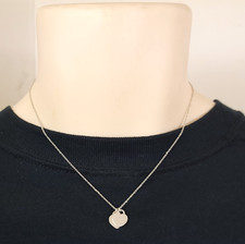 Tiffany  Co. Sterling Silver .925 Mini Double Heart Pendant  Necklace 3g - 16"