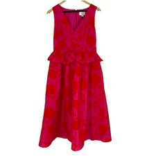Kate Spade X Target Womens Floral Sleeveless Midi Dress Size 10 Colorful Resort