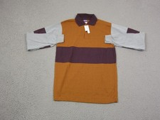 Vintage Donmoor Polo Shirt Youth 18 Brown Red Striped Rugby Made in USA 70s 80s