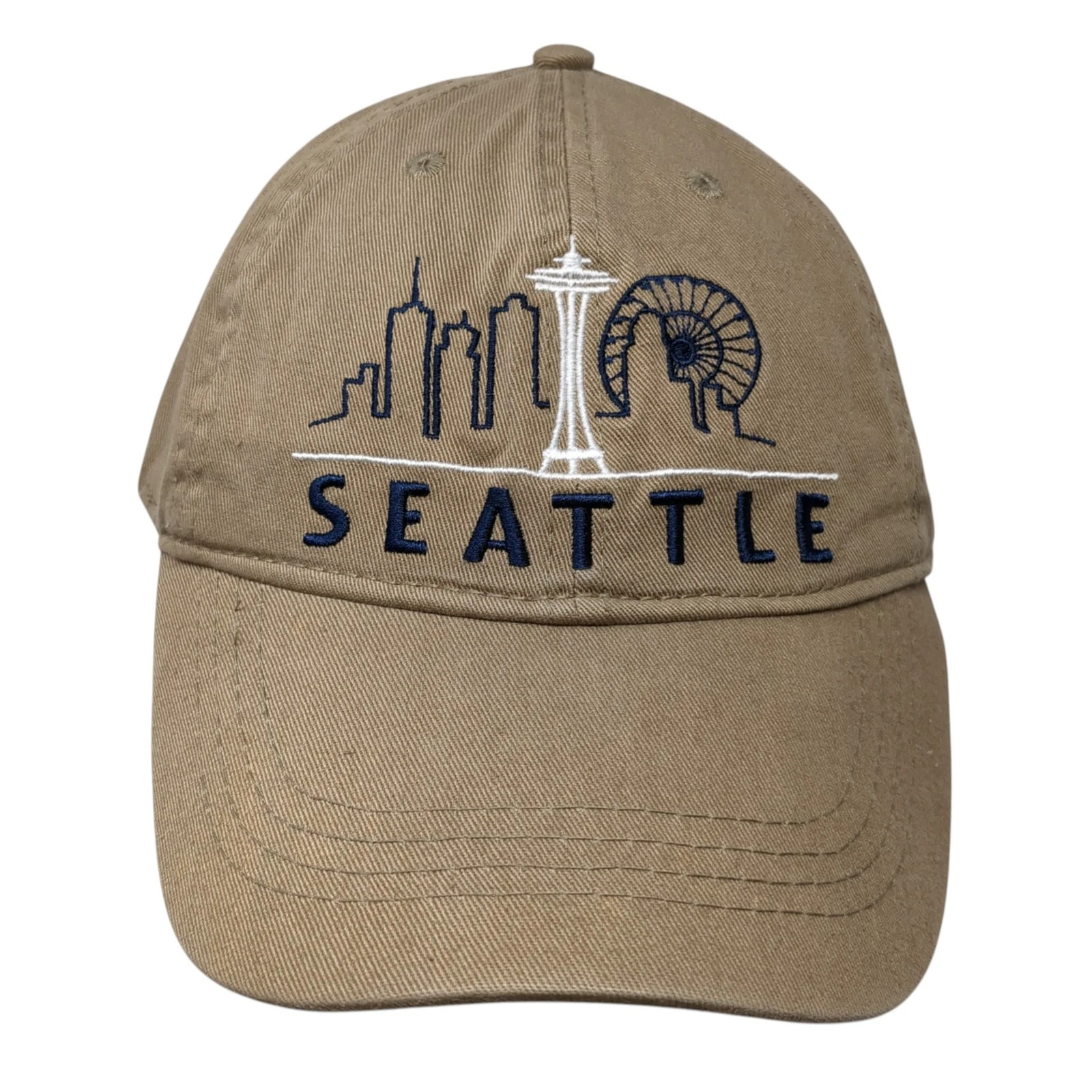 Seattle Slideback Hat Solid Brown One Size Adjustable Embroidered