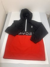 Spyder Youth size Large 14-16 Pullover Windbreaker Black Over Red EUC
