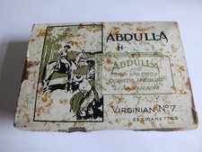 Vintage Old Abdulla 25 Cigarette Tin Paper Outside H M Ships Only Duty Free