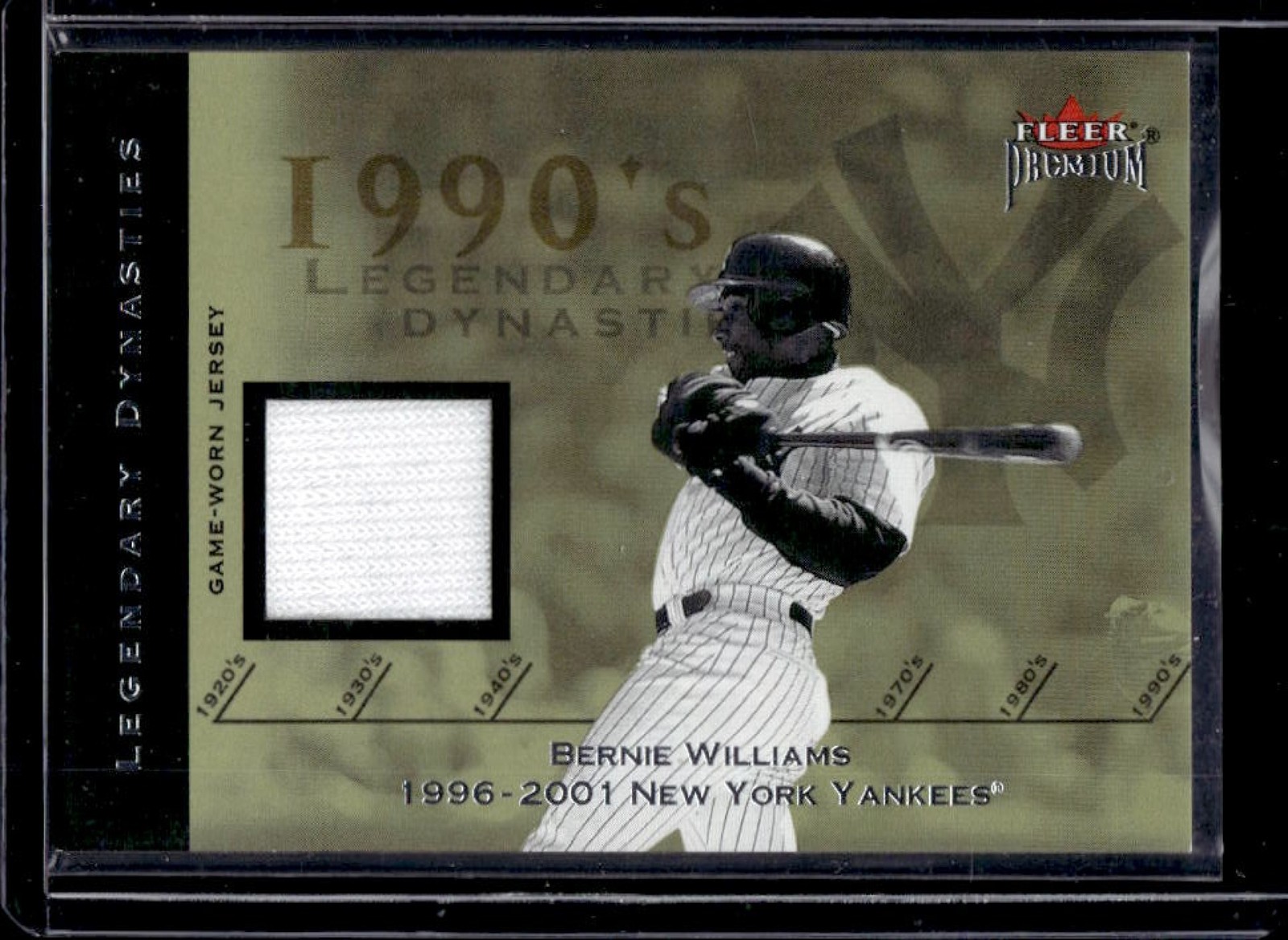 2002 Fleer Premium Bernie Williams Legendary Dynasties Game Used Jersey