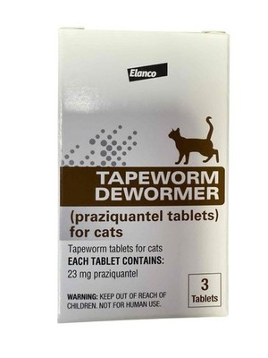 NEW Elanco Tapeworm Dewormer Praziquantel Tablets for Cats & Kittens 3 Tablets