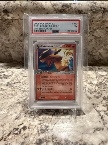 TYPHLOSION EX HOLO 110/115 UNSEEN FORCES POKEMON PSA 7
