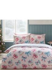 Image of Catherine Lansfield Christmas Bows And Bells Bedding Set king size