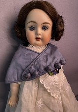 Antique 12  German Bisque Head Doll 1000 3/0 Jointed Composition Wood Body