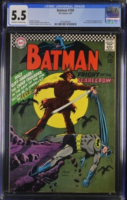 Batman #189 CGC 5.5 OWW 1st Silver Age Appearance of Scarecrow