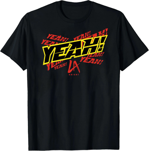 LA Knight Yeah! WWE Mens Black Replica Vest - Extreme Wrestling Shirts