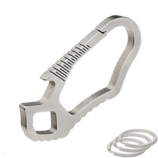 Titanium Carabiner Keychain Clip with 3 10.2 inches x 23.2", Silver Gray