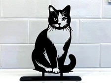 Black and White Tuxedo Cat Silhouette – Cat Art for Home, Cat Lover Gift