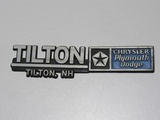Vintage Tilton Dodge-Chrysler New Hampshire Plastic Dealer Badge Emblem Tag Rare