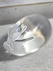 Steuben Signed Pig Boar Crystal Figurine Hand Cooler Paperweight 3''L x 1 3/4''H