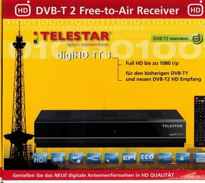 Telestar digiHD TT3 DVB-T2 HD Receiver (H.265 Standard, HDTV, HDMI, USB 2.0)