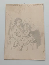 REMBRANDT VAN RIJN Drawing on paper (Handmade) signed and stamped mixed media.