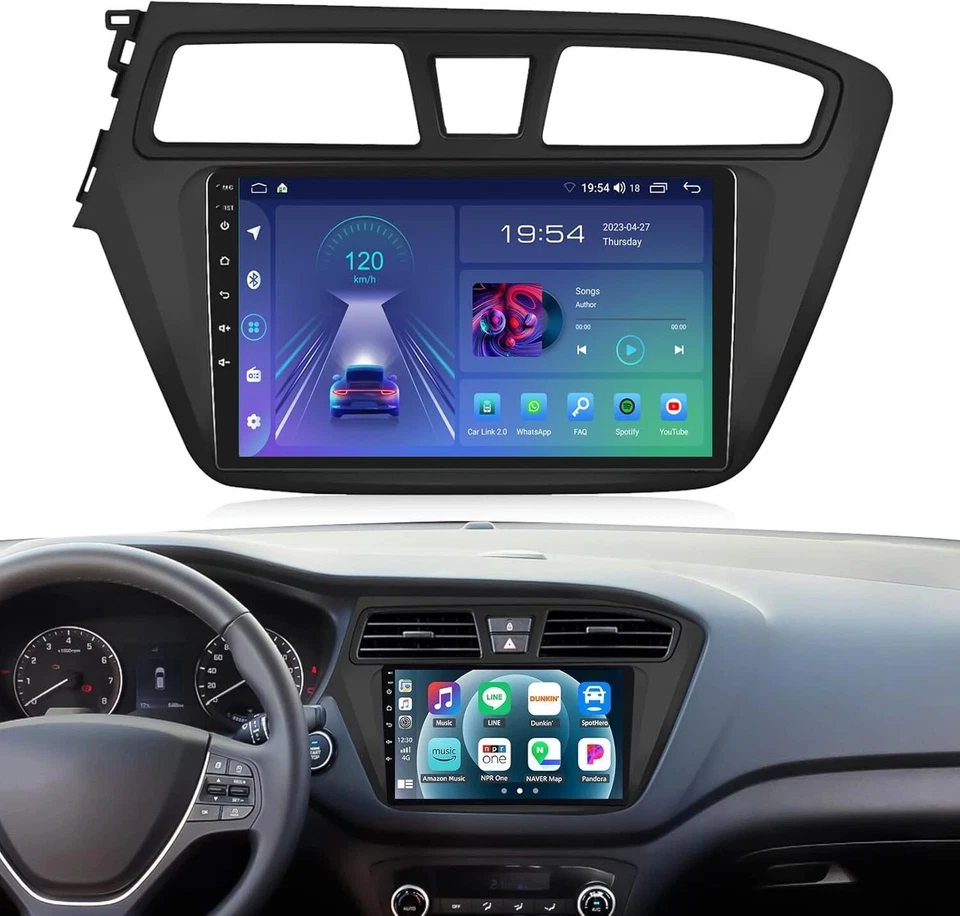 4+64GB Für Hyundai i20 2015-2018 CarPlay Android 15 Autoradio GPS Navi Kamera BT - Bild 2 von 4