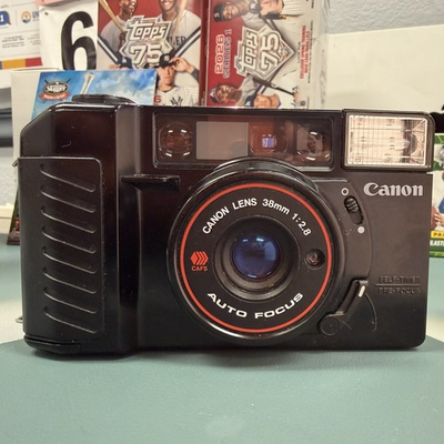 #ad Canon Sure Shot 35mm Point amp; Shoot Film Camera Auto Focus 38mm f 2.8 Black $65.00
