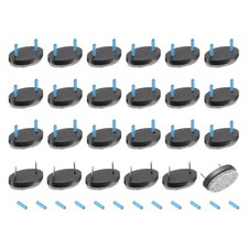 24Pcs Nail-on Felt Furniture Pads Oval Furniture Sliders 25mm, Black