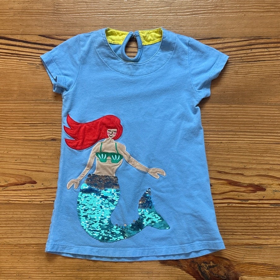Light blue mermaid embroidered short sleeve toddler dress SIZE 2T | eBay