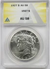 1927 $1 ANACS AU 58 Peace Silver Dollar