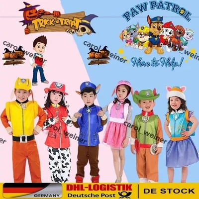 MARKENLOS Halloween Paw Patrol Cosplay Kostüm Marshall Chase Skey Kinder Costumes Neu DE