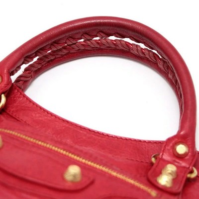 美品　BALENCIAGA Giant City 2way 281770 Bag BALENCIAGA Giant City 2-Way Handbag Shoulder bag Red Leather