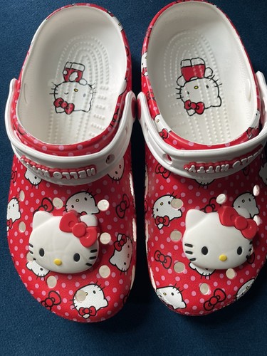 Sanrio Hello Kitty Classic Slip On Crocs Shoes Women’s Size 6 NWOT - Picture 2 of 11