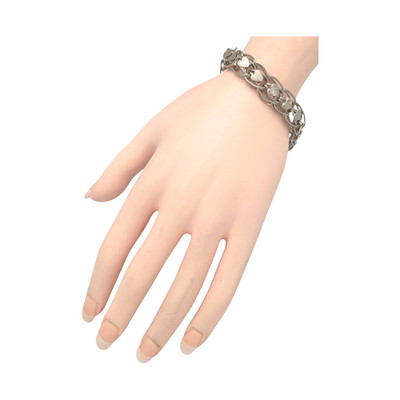 VINTAGE R DESIGNER STERLINGSILBER HERZ 7'' KABEL KETTE ARMBAND 18GR #2082
