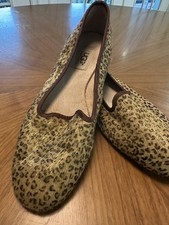 UGG Women  s Alloway Metallic Animal Print Shoes Loafers Size 9 Sheepskin Leather