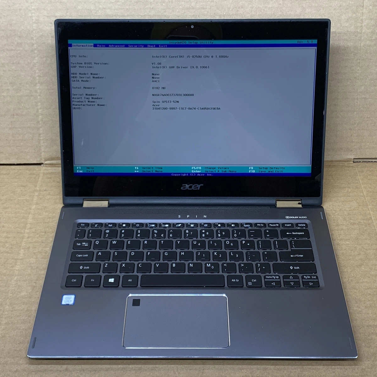 Acer Spin 5 Intel Core i5 8th Gen. PC Laptops & Netbooks for Sale