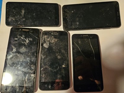 Lot of 5 Android Smartphones   Coolpad, TCL, UMX, Wiko & More   Cracked Screens