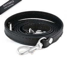 Leather Straps Replacement for Handbags,Purse large, Black with Silver buckle