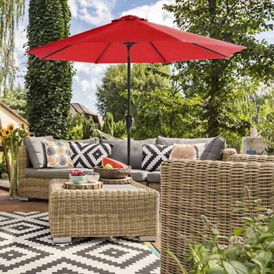 3m Sonnenschirm Gartenschirm Sonnenschutz mit Kurbel knickbar Rot 3 m GPU30RD