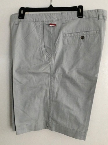Mens Gray Pale Sky Chino Shorts Size 42 Flat Front Pockets 10.5" Inseam Cotton - Picture 10 of 12
