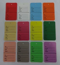 Unstrung 2-Piece Coup on Garment Merchandise Price Tags Small 1¼"W x 1⅞”H