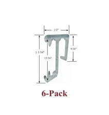 1" Single Slat CLEAR VALANCE CLIPS for Horizontal Wood or Mini Blinds (6-Pack)