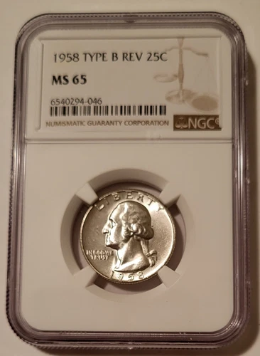 1958 Washington Quarter Type B Reverse Variety FS-901 MS65 NGC