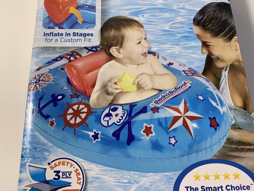 SwimSchool Lil’ Skipper Baby Boot Schwimmbad Schwimmer Rückenlehne aufblasbar - Bild 4 von 16
