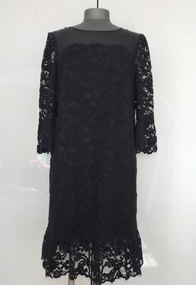 Paule Ka Little Black Dress Cotton Lace And Silk Organza Size Fr 42, Uk 14  | eBay