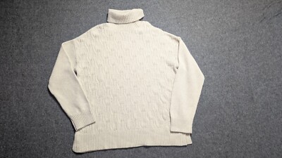 Tabitha Webb Sweater Womens Medium Ivory Cottagecore Chunky Fisherman Lambswool